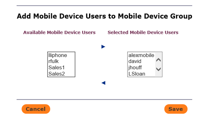 Add Mobile Device Users to Mobile Device Group in T2 Flex